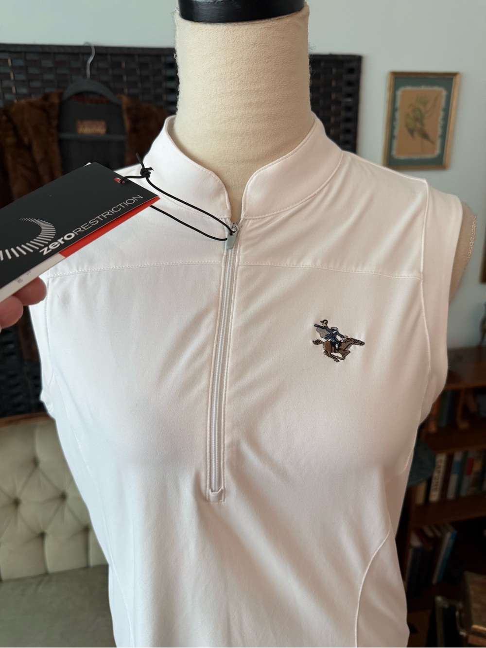 🤍 Zero Restriction Rory Sleeveless Mock Neck Golf Top Sleepy Hollow CC NWT Sz M - Picture 6 of 13